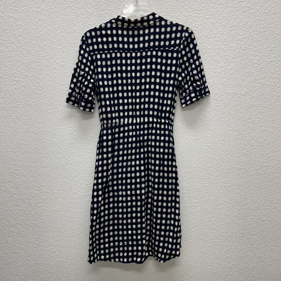 Anthropologie 11 1 TYLHO Cortland Polka Dot Wrap Dress Blue Size Small EUC Navy - Picture 4 of 11